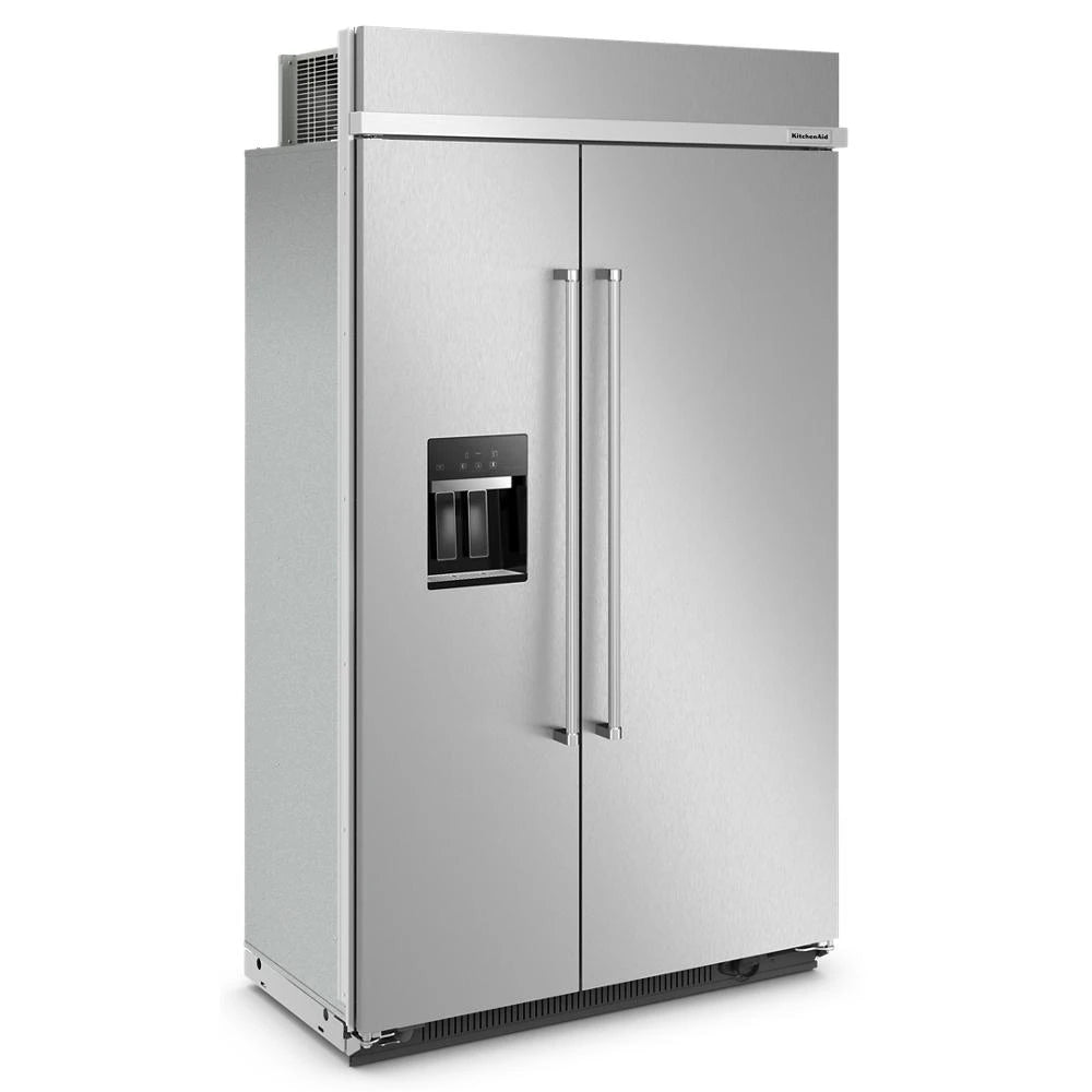 KitchenAid  29.4 Cu. Ft. 48" Built-In Side-by-Side Refrigerator with Ice and Water Dispenser - Stainless Steel (KBSD708MSS)