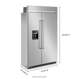KitchenAid  29.4 Cu. Ft. 48" Built-In Side-by-Side Refrigerator with Ice and Water Dispenser - Stainless Steel (KBSD708MSS)