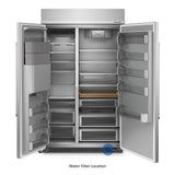 KitchenAid  29.4 Cu. Ft. 48" Built-In Side-by-Side Refrigerator with Ice and Water Dispenser - Stainless Steel (KBSD708MSS)