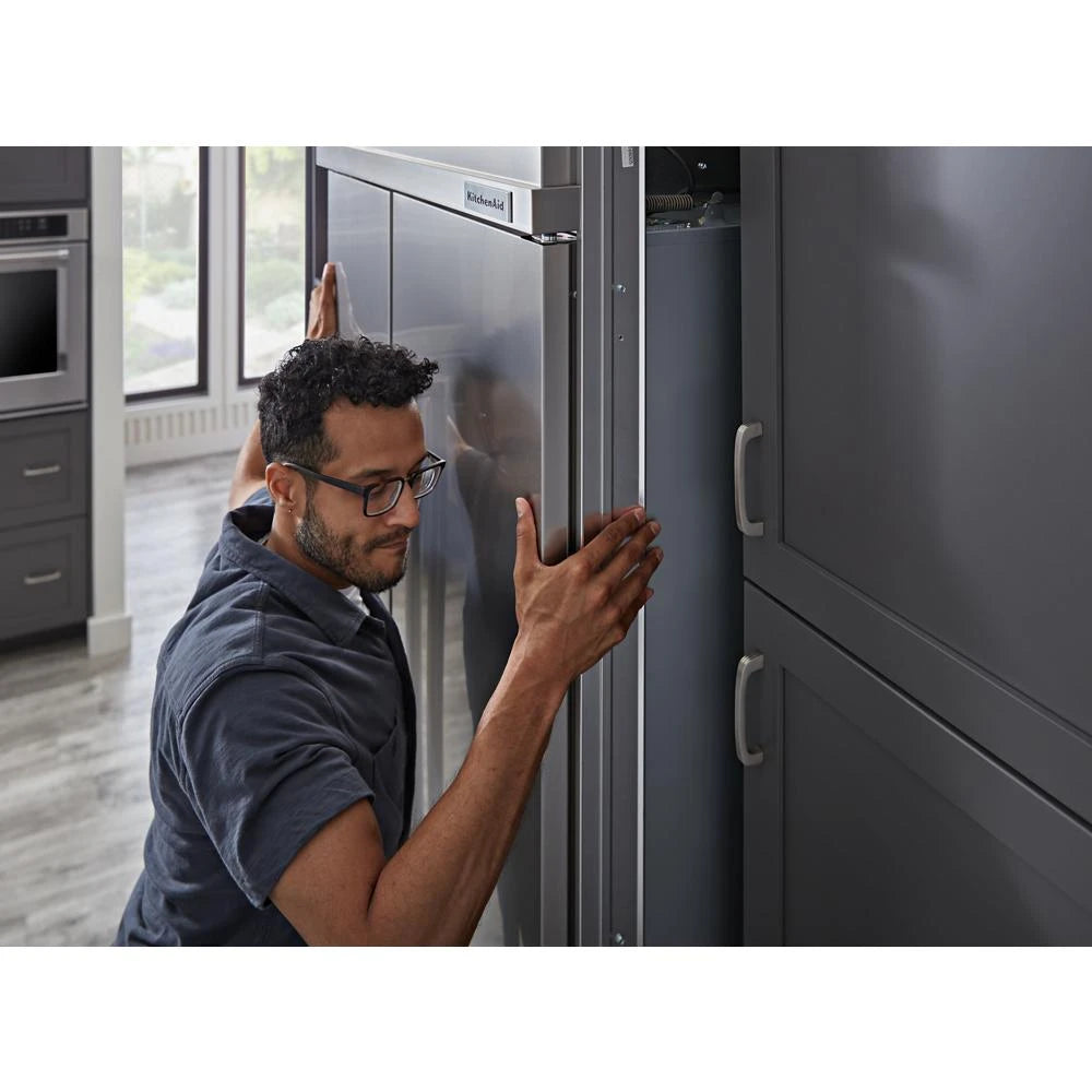 KitchenAid  29.4 Cu. Ft. 48" Built-In Side-by-Side Refrigerator with Ice and Water Dispenser - Stainless Steel (KBSD708MSS)
