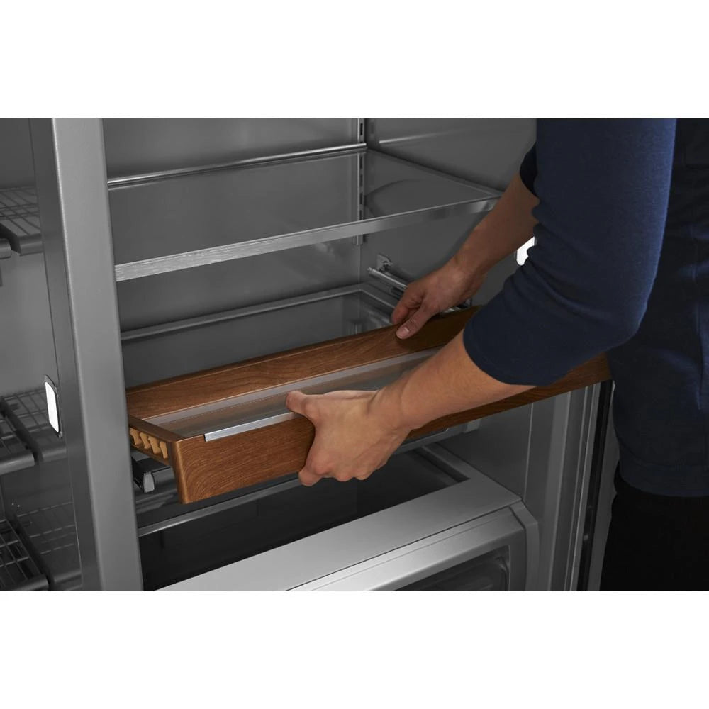 KitchenAid  29.4 Cu. Ft. 48" Built-In Side-by-Side Refrigerator with Ice and Water Dispenser - Stainless Steel (KBSD708MSS)