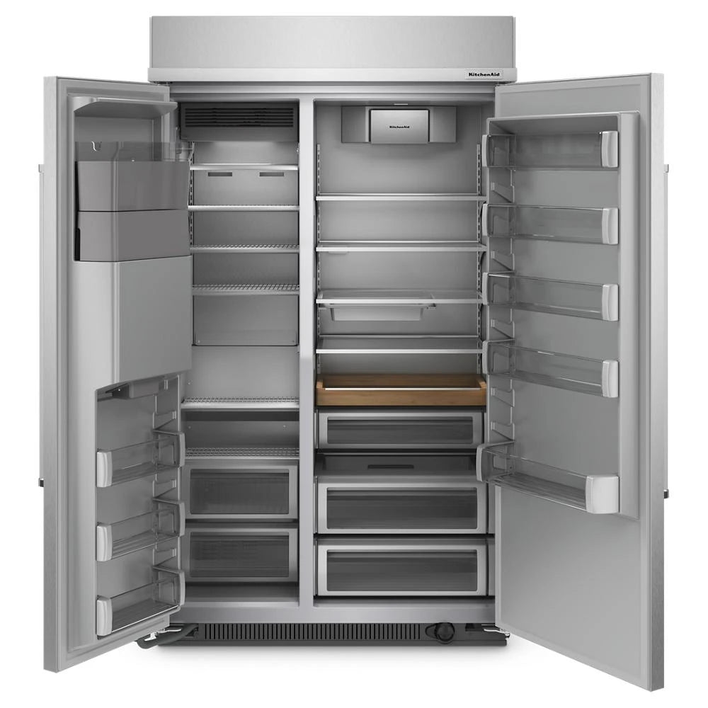KitchenAid  29.4 Cu. Ft. 48" Built-In Side-by-Side Refrigerator with Ice and Water Dispenser - Stainless Steel (KBSD708MSS)