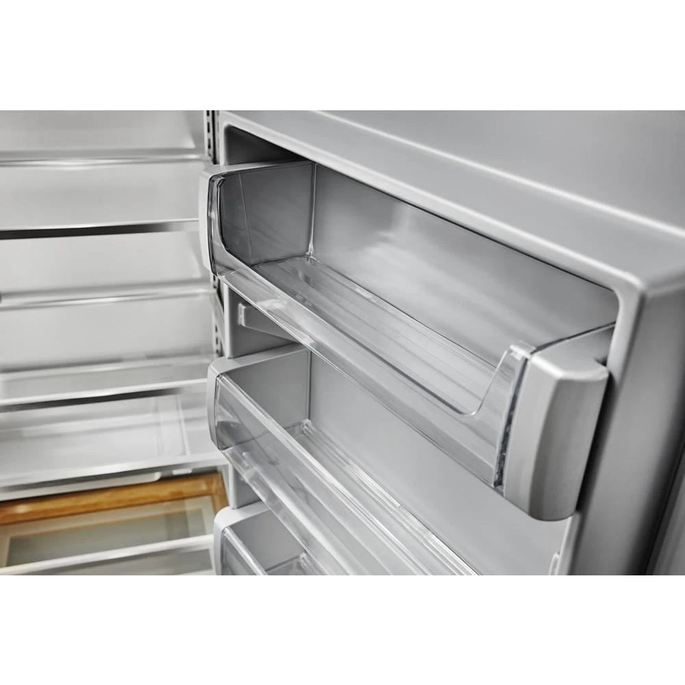 KitchenAid  29.4 Cu. Ft. 48" Built-In Side-by-Side Refrigerator with Ice and Water Dispenser - Stainless Steel (KBSD708MSS)