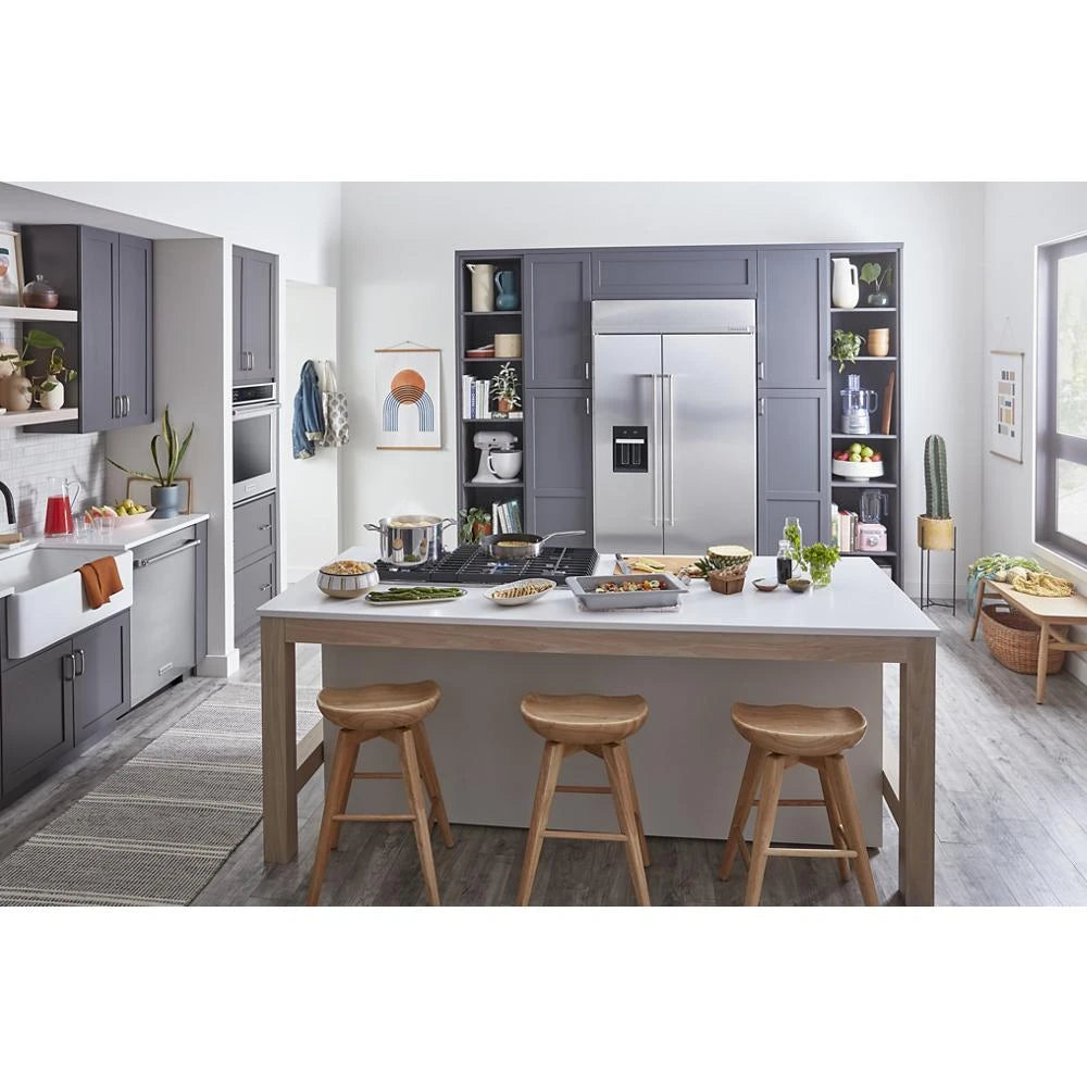 KitchenAid  29.4 Cu. Ft. 48" Built-In Side-by-Side Refrigerator with Ice and Water Dispenser - Stainless Steel (KBSD708MSS)