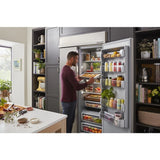 KitchenAid  29.4 Cu. Ft. 48" Built-In Side-by-Side Refrigerator with Ice and Water Dispenser - Stainless Steel (KBSD708MSS)
