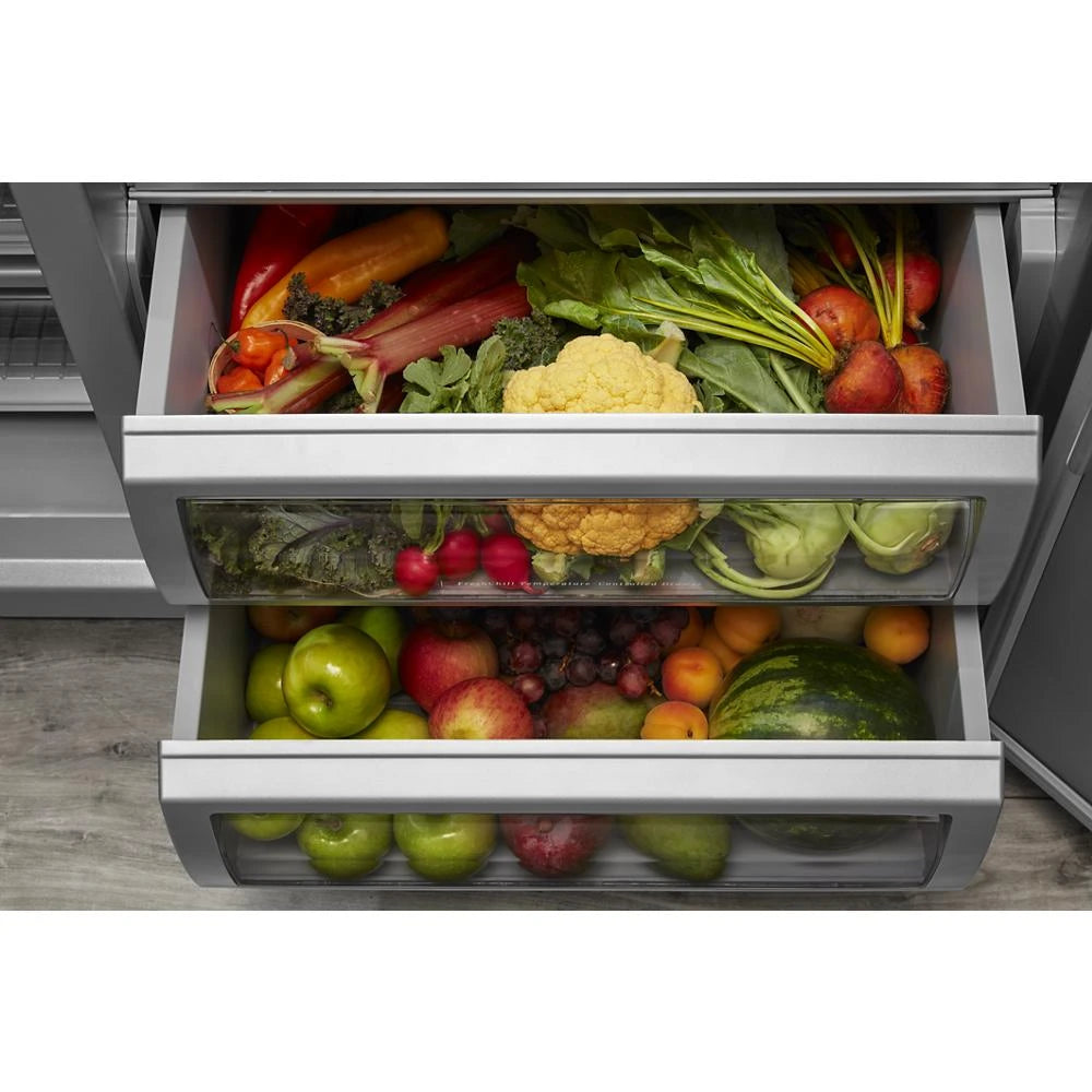 KitchenAid  29.4 Cu. Ft. 48" Built-In Side-by-Side Refrigerator with Ice and Water Dispenser - Stainless Steel (KBSD708MSS)