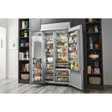 KitchenAid  29.4 Cu. Ft. 48" Built-In Side-by-Side Refrigerator with Ice and Water Dispenser - Stainless Steel (KBSD708MSS)