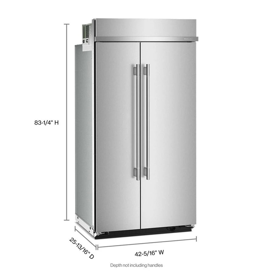 KITCHENAID  25.5 Cu. Ft. 42-inch Built-in Side-by-side Refrigerator With Signature Platinum Interior In Printshield® Finish - Stainless Steel with PrintShield™ Finish (KBSN742SPS)
