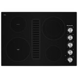 KitchenAid 30" Electric Downdraft Cooktop with 4 Elements - Black (KCED600GBL)