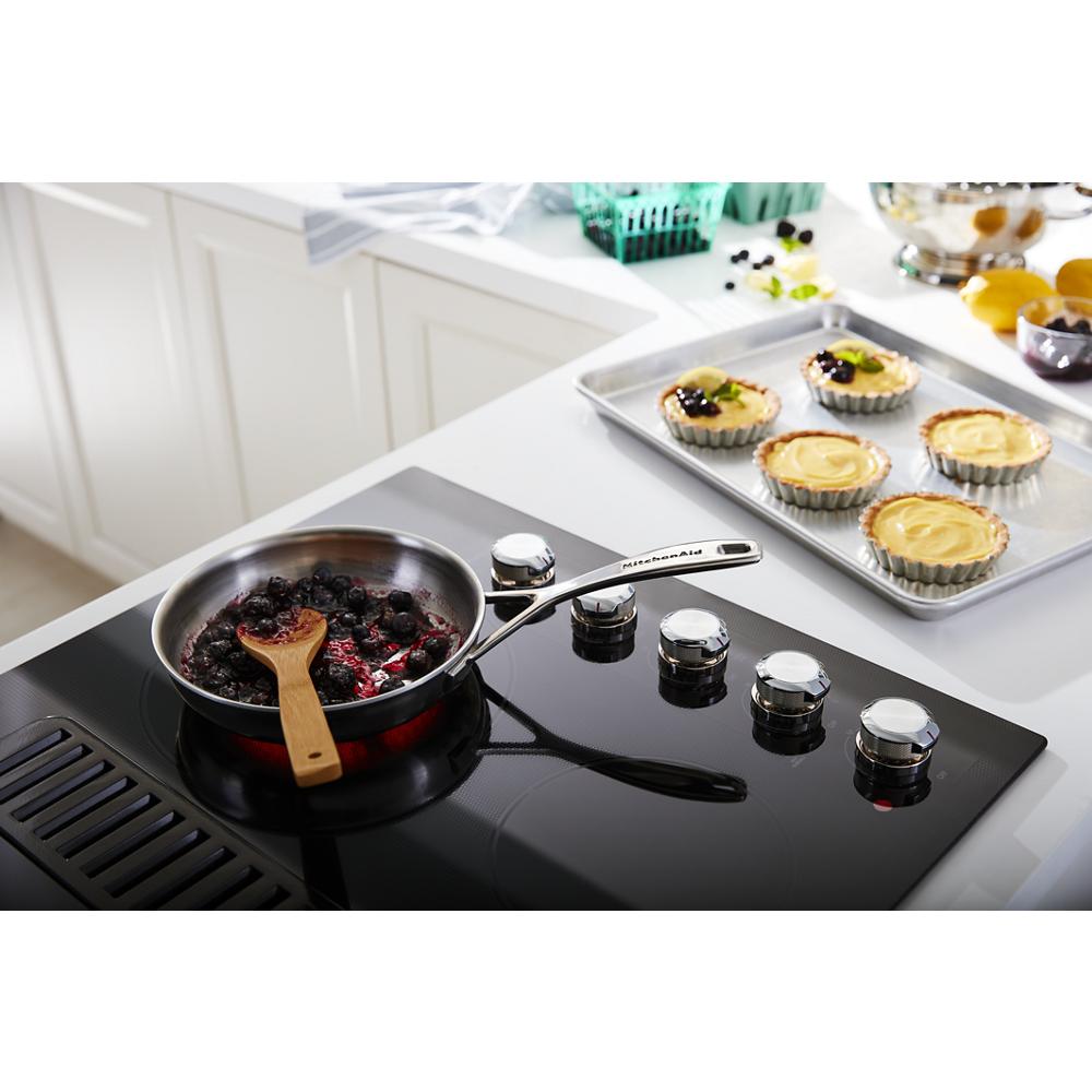 KitchenAid 30" Electric Downdraft Cooktop with 4 Elements - Black (KCED600GBL)