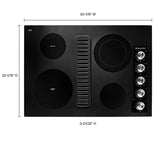 KITCHENAID  30" Electric Downdraft Cooktop With 4 Elements - Black (KCED600GBL)