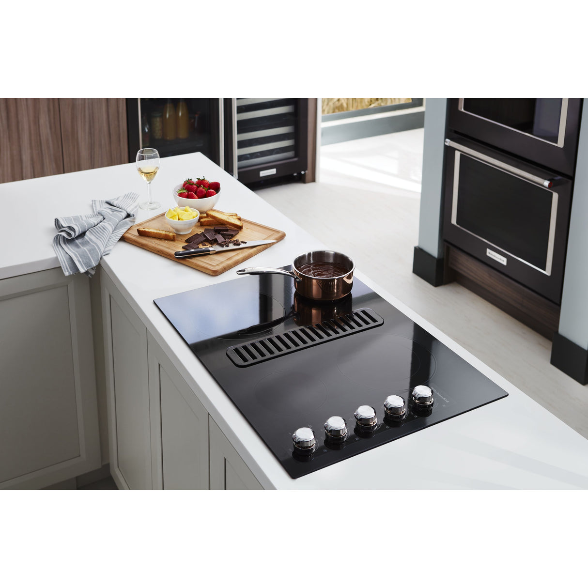 KitchenAid 30" Electric Downdraft Cooktop with 4 Elements - Black (KCED600GBL)