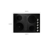 KitchenAid 30" Electric Downdraft Cooktop with 4 Elements - Black (KCED600GBL)