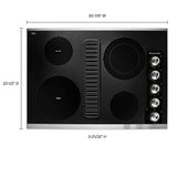 KITCHENAID  30" Electric Downdraft Cooktop with 4 Elements - Stainless Steel (KCED600GSS)