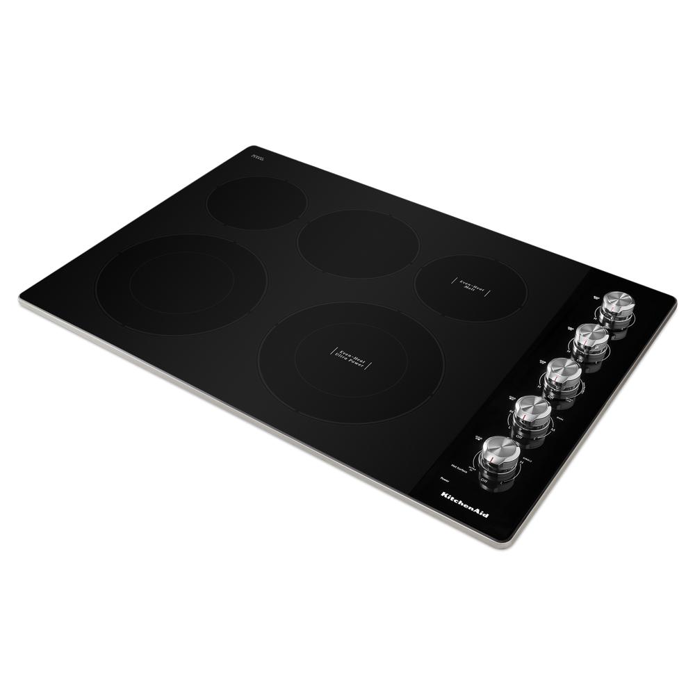 KitchenAid 30" Electric Cooktop with 5 Elements and Knob Controls - Stainless Steel (KCES550HSS)
