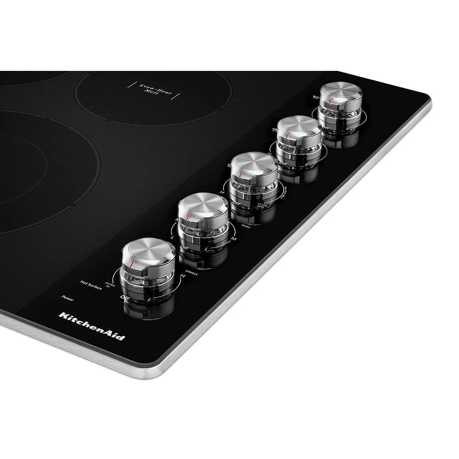 KITCHENAID  30" Electric Cooktop With 5 Elements And Knob Controls - Stainless Steel (KCES550HSS)