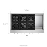 KitchenAid  Kitchenaid® 48'' 6-burner Commercial-style Gas Rangetop With Griddle - Stainless Steel (KCGC558JSS)