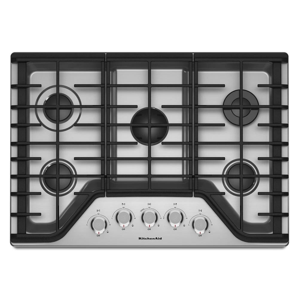 KitchenAid  30" 5-Burner Gas Cooktop - Stainless Steel (KCGS350ESS)
