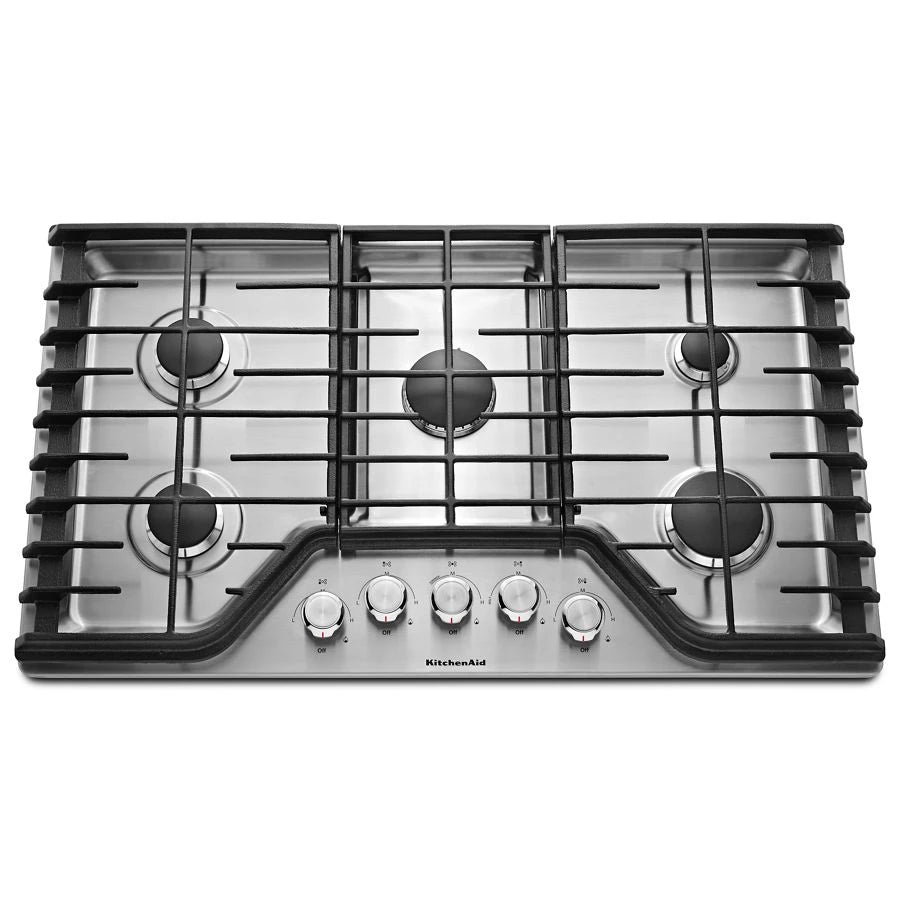 KITCHENAID  36" 5-Burner Gas Cooktop - Stainless Steel (KCGS356ESS)