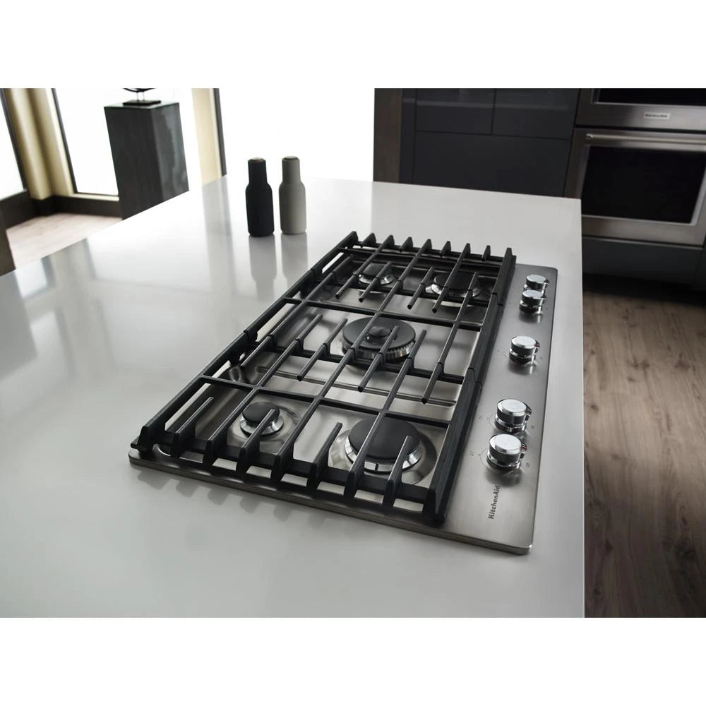KitchenAid  30" 5-Burner Gas Cooktop - Stainless Steel (KCGS550ESS)