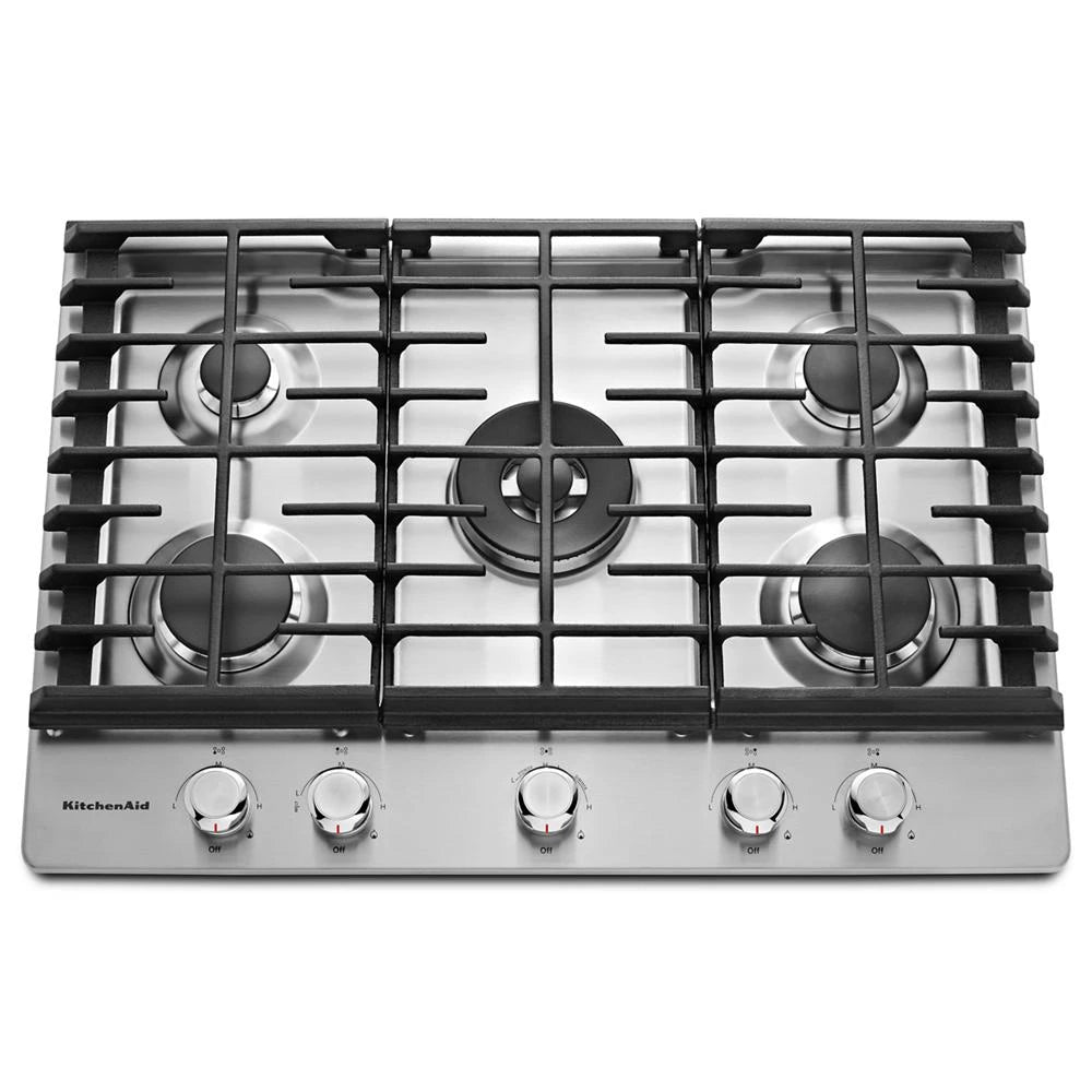 KitchenAid  30" 5-Burner Gas Cooktop - Stainless Steel (KCGS550ESS)