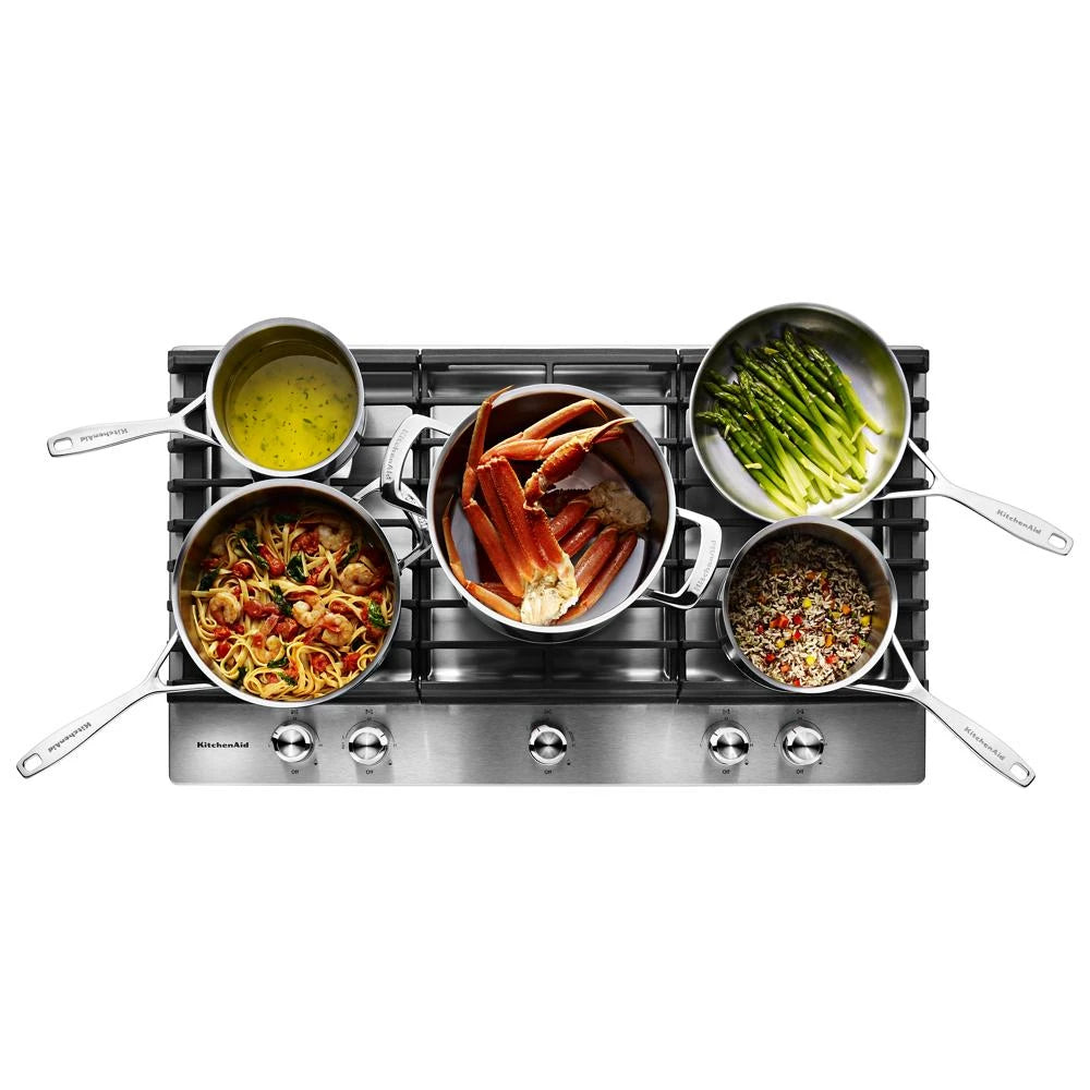 KitchenAid  36" 5-Burner Gas Cooktop - Stainless Steel (KCGS556ESS)
