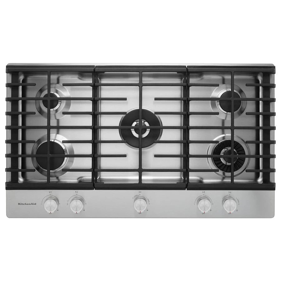 KITCHENAID  36" 5-Burner Gas Cooktop with Griddle - Stainless Steel (KCGS956ESS)