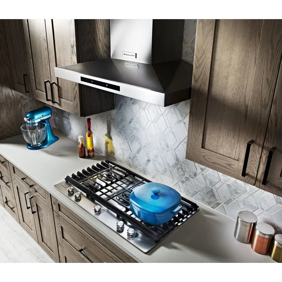 KITCHENAID  36" 5-Burner Gas Cooktop with Griddle - Stainless Steel (KCGS956ESS)