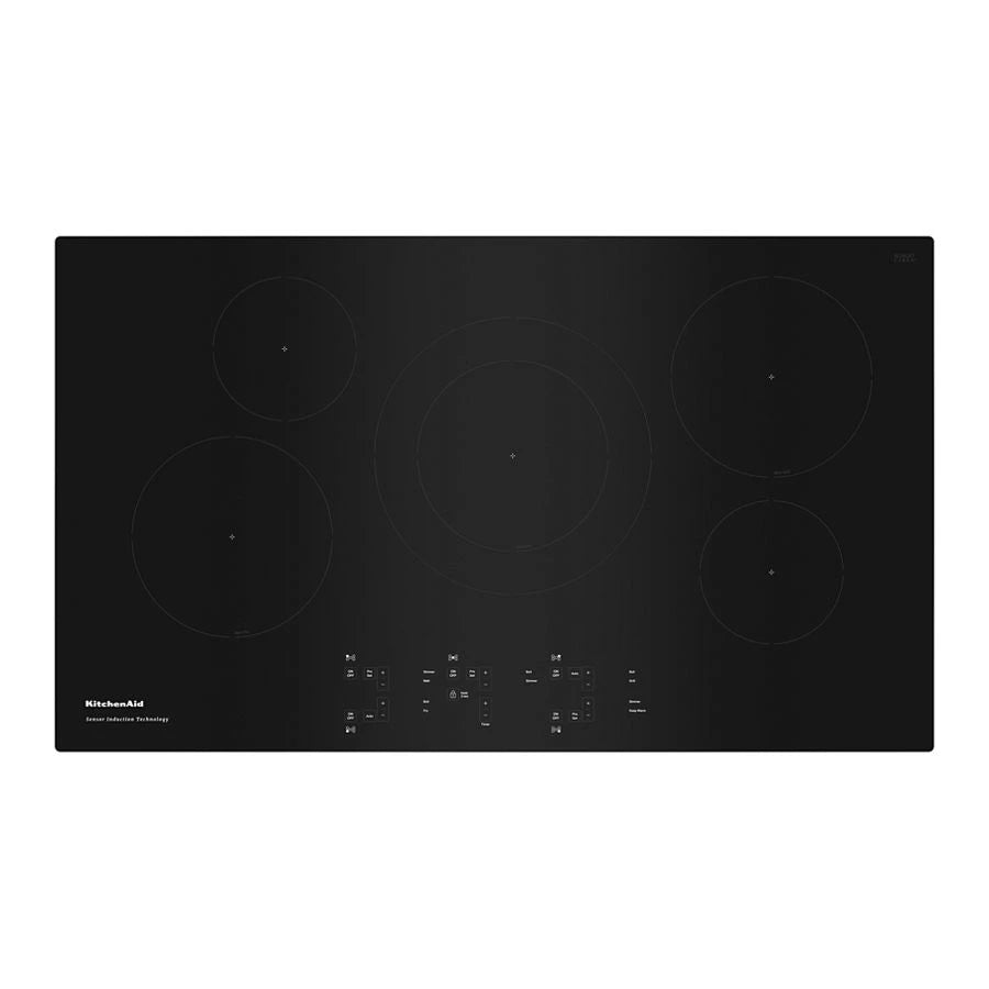 KitchenAid  36-Inch 5-Element Sensor Induction Cooktop - Black (KCIG556JBL)
