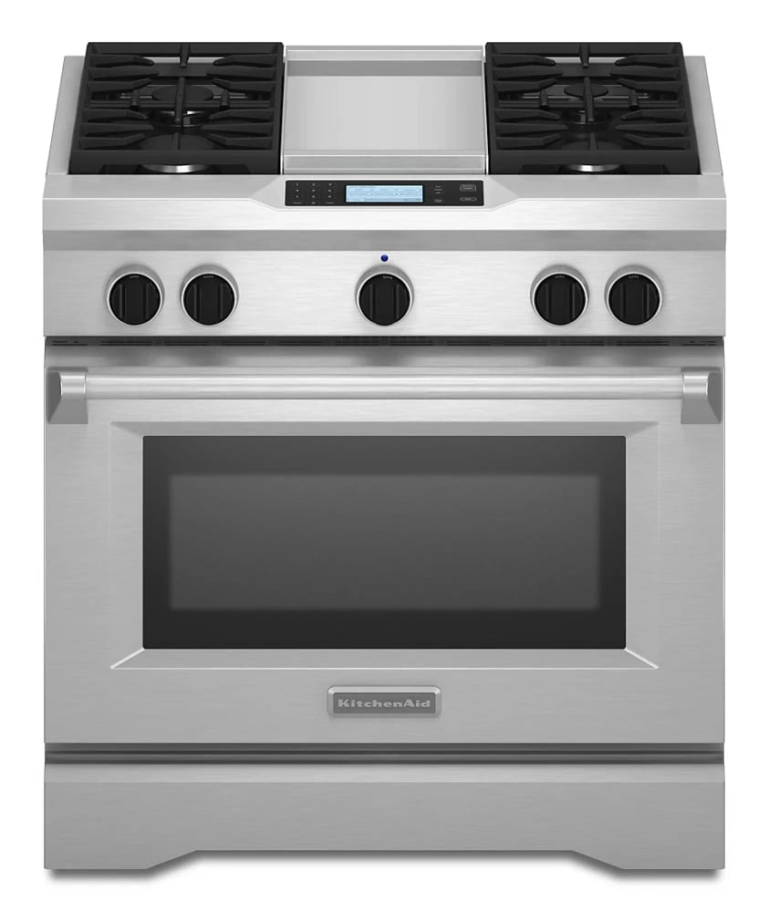 KitchenAid  36-Inch 4-Burner with Steam-Assist Oven, Dual Fuel Freestanding Range, Commercial-Style - Other (KDRU763VSS)