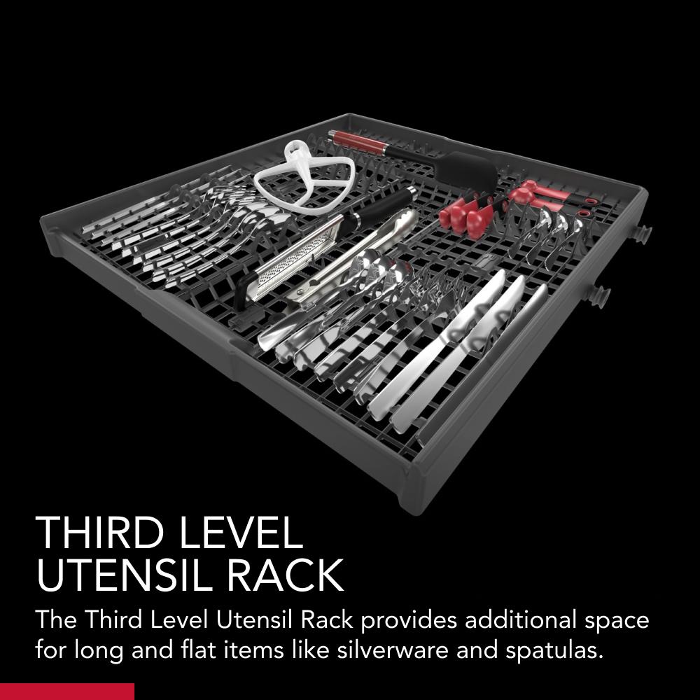 KITCHENAID  Third Level Utensil Rack Dishwasher with 30+ Total Wash Jets, 39 dBA - Stainless Steel with PrintShield™ Finish (KDTE204KPS)