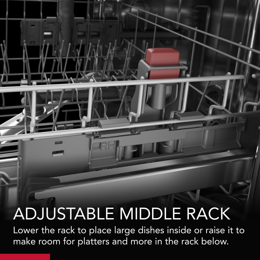 KITCHENAID  Third Level Utensil Rack Dishwasher with 30+ Total Wash Jets, 39 dBA - Stainless Steel with PrintShield™ Finish (KDTE204KPS)