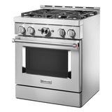KitchenAid 30'' Smart Commercial-Style Gas Range with 4 Burners - Stainless Steel (KFGC500JSS)