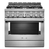 KitchenAid 36" Smart Commercial-Style Gas Range with 6 Burners - Stainless Steel (KFGC506JSS)
