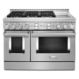 KitchenAid 48" Smart Commercial-Style Gas Range with Griddle - Stainless Steel (KFGC558JSS)