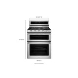 KitchenAid 30" 5 Burner Gas Double Oven Convection Range - Stainless Steel (KFGD500ESS)