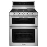 KitchenAid  30" 5 Burner Gas Double Oven Convection Range - Stainless Steel (KFGD500ESS)
