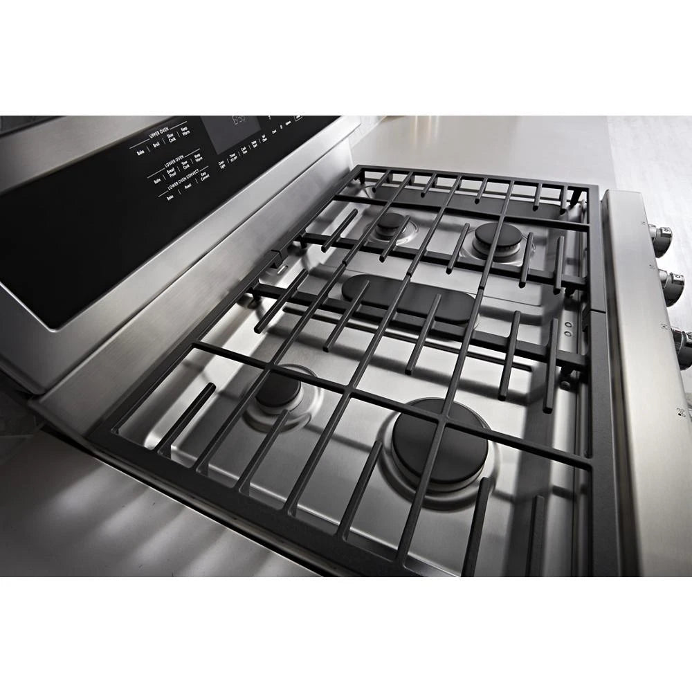 KitchenAid  30" 5 Burner Gas Double Oven Convection Range - Stainless Steel (KFGD500ESS)