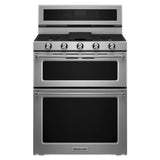 KitchenAid  30" 5 Burner Gas Double Oven Convection Range - Stainless Steel (KFGD500ESS)
