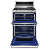 KitchenAid  30-inch 5 Burner Gas Double Oven Convection Range - Stainless Steel (KFGD500ESS)