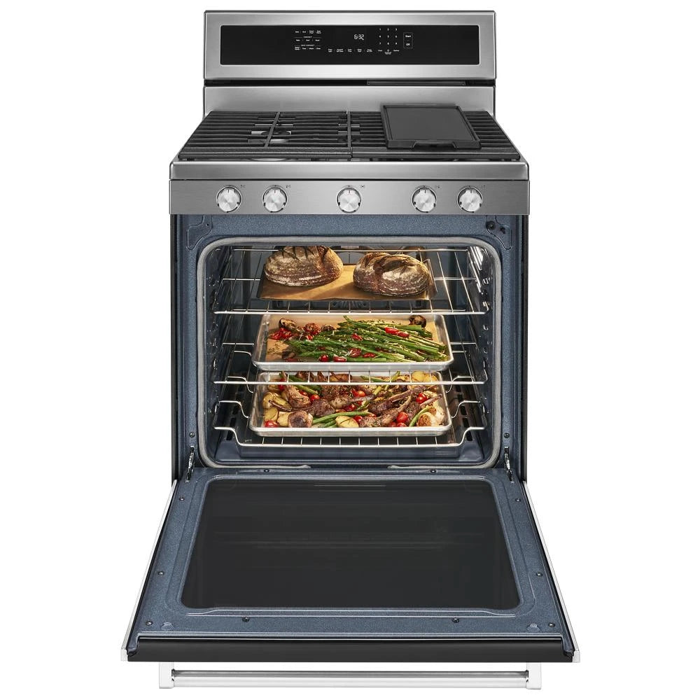 KITCHENAID  30-Inch 5-Burner Gas Convection Range - Stainless Steel (KFGG500ESS)
