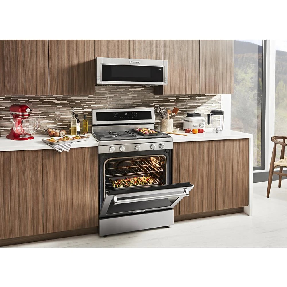 KITCHENAID  30-Inch 5-Burner Gas Convection Range - Stainless Steel (KFGG500ESS)