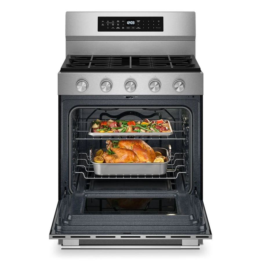 KITCHENAID  5.0 Cu. Ft. Smart Freestanding Gas Range With Convection Cooking Modes - PrintShield™ Stainless Finish (KFGS530SPS)