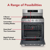 KITCHENAID  5.0 Cu. Ft. Smart Freestanding Gas Range With Convection Cooking Modes - PrintShield™ Stainless Finish (KFGS530SPS)