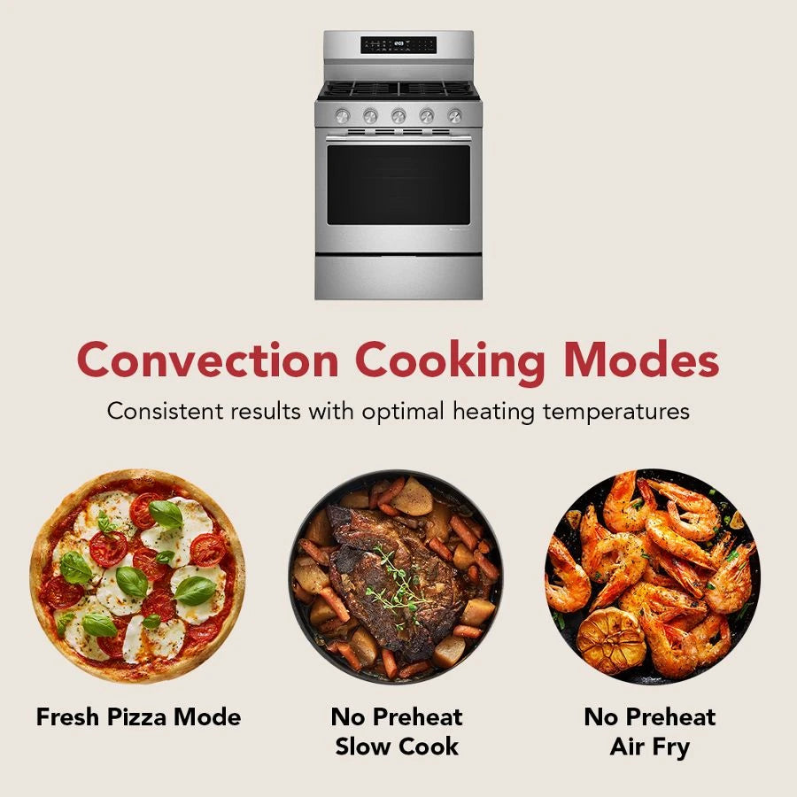 KITCHENAID  5.0 Cu. Ft. Smart Freestanding Gas Range With Convection Cooking Modes - PrintShield™ Stainless Finish (KFGS530SPS)