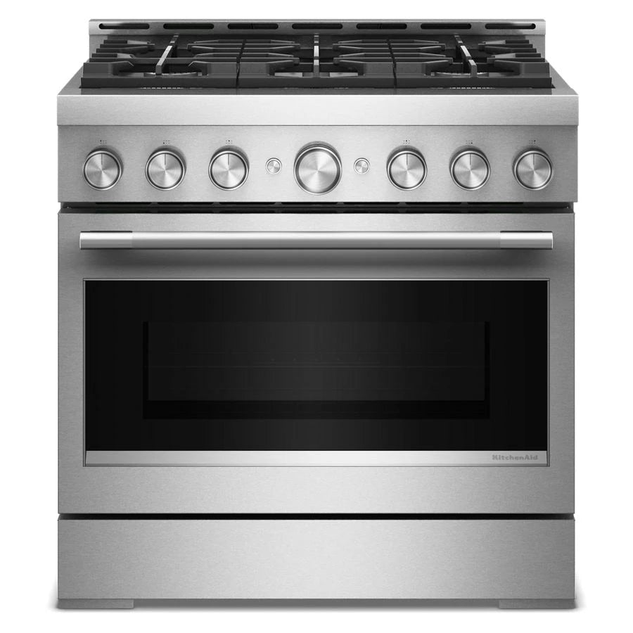 KITCHENAID  36-Inch 6 Burner Commercial-Style Gas Range with No Preheat Air Fry Mode - Stainless Steel (KFGS936SSS)