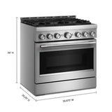 KITCHENAID  36-Inch 6 Burner Commercial-Style Gas Range with No Preheat Air Fry Mode - Stainless Steel (KFGS936SSS)