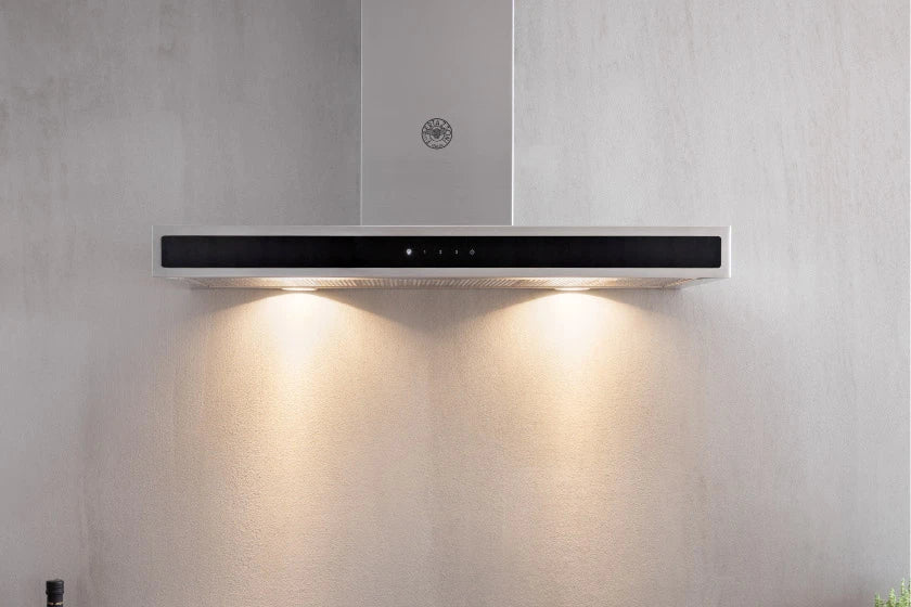 BERTAZZONI  48 Wallmount Hood, Glass front, 1 motor 600 CFM - Stainless Steel (KG48X)