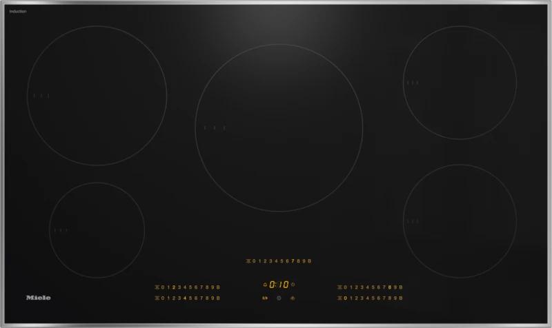 Miele Induction Cooktop with 5 round cooking zones - Black (KM7740FR)