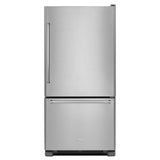 KitchenAid 22 cu. ft. 33-Inch Width Full Depth Non Dispense Bottom Mount Refrigerator - Stainless Steel (KRBR102ESS)